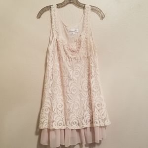 Pretty Angel Cream Lace Tunic Top